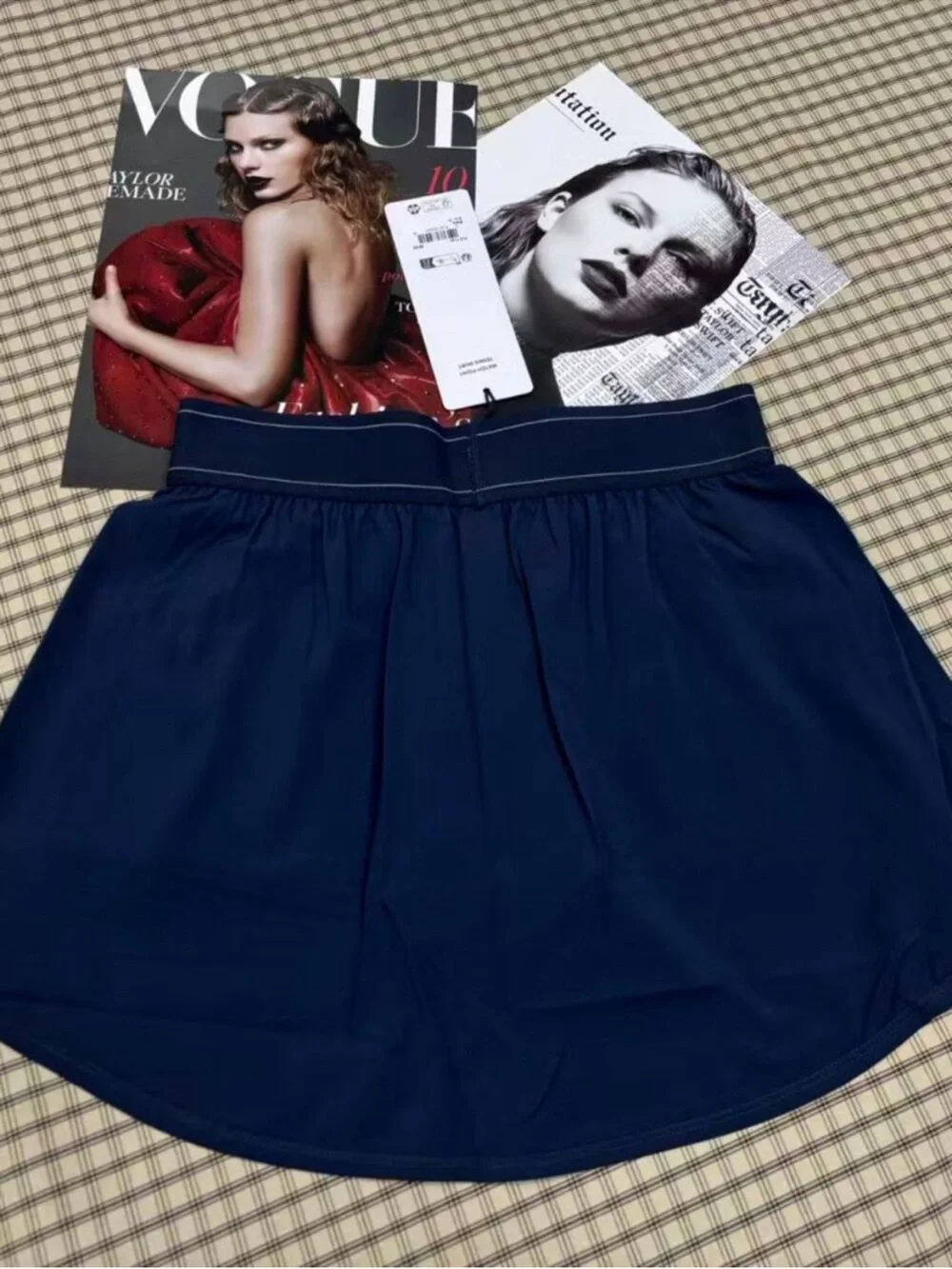 ALO Yoga Navy Athletic Skirt with Logo Waistband
